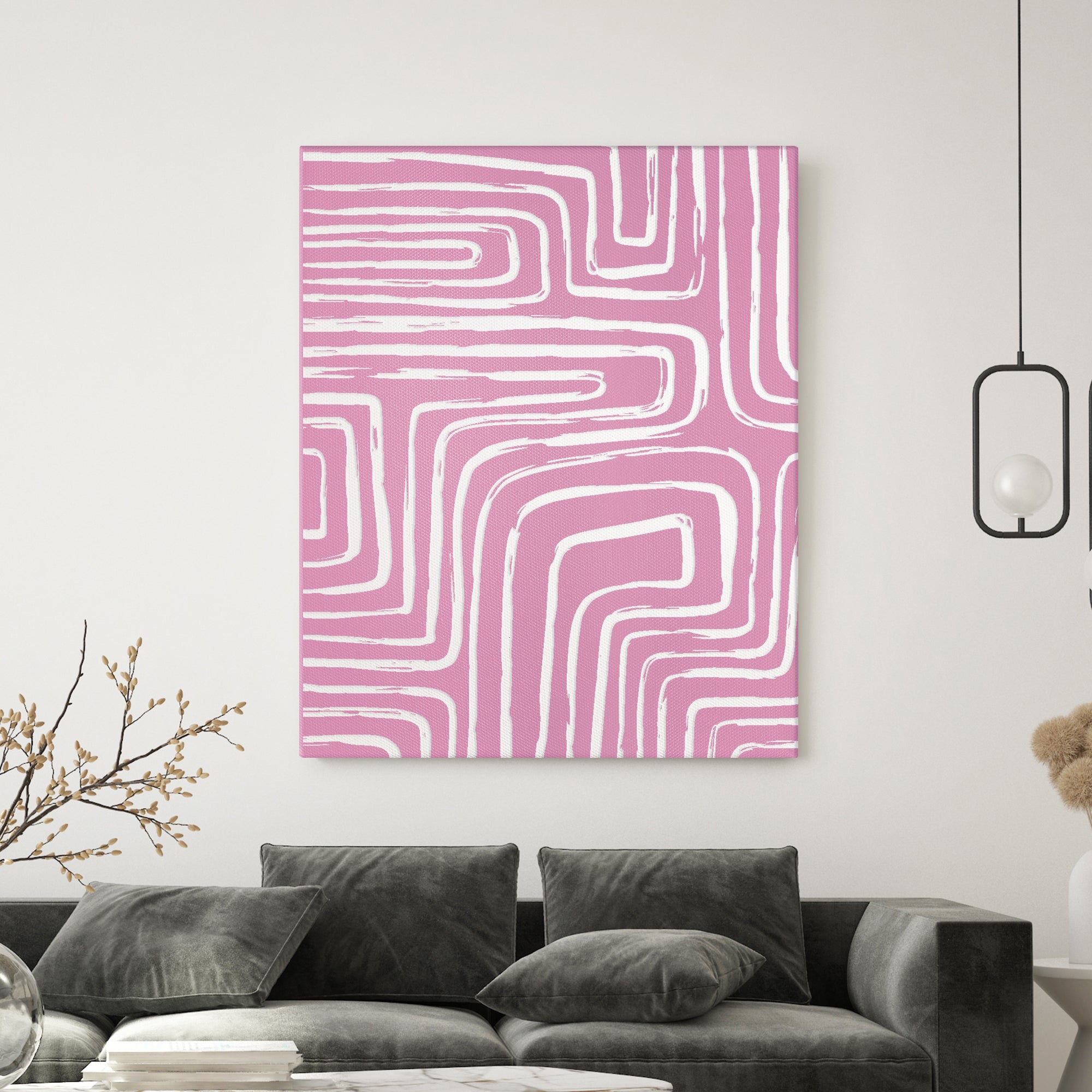 Abstract Pink + White Acrylic Painting TEXTURED ART LULUSIMONSTUDIO 
